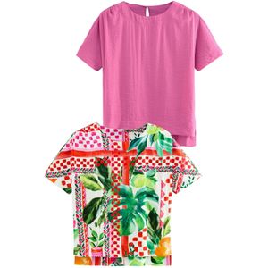 Next Shirt  donkergroen / eosine / rood / natuurwit