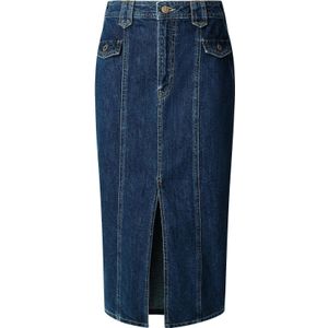 Pepe Jeans - PL9011869 - Midi Rok - Blauw - Casual - Katoen - Denim