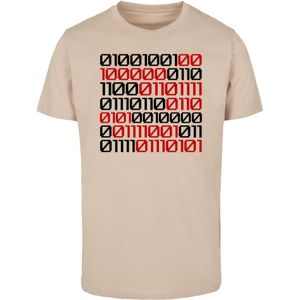 F4NT4STIC Shirt 'I love you 01001001 Binary Code Valentinstag'  sand / rood / zwart
