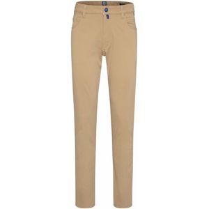 MEYER Broek  donkerbeige / kobaltblauw
