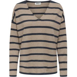 Only - ONLAMALIO LIFE LS V-NECK KNT - Gebreide Trui - Humus