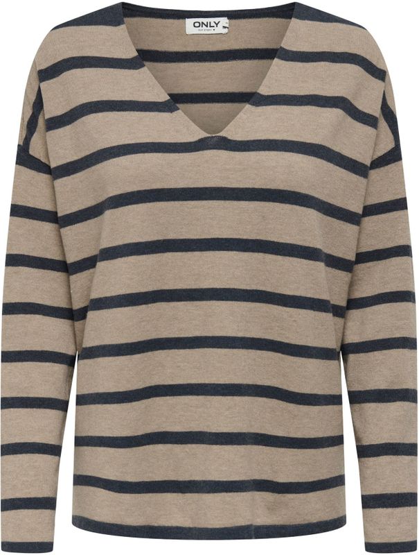 Only - ONLAMALIO LIFE LS V-NECK KNT - Gebreide Trui - Humus