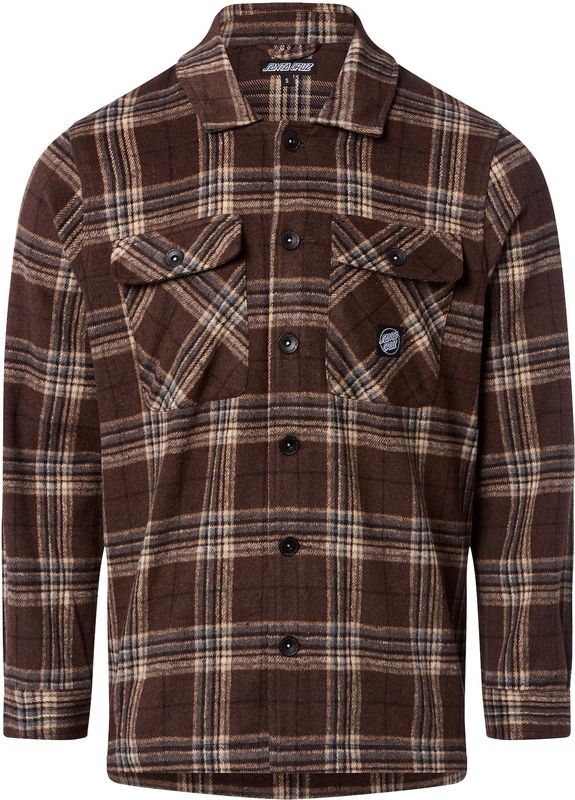 Santa Cruz - Lodge Shirt - Overhemd - Chocoladebruin - Lange Mouw
