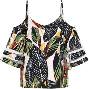 faina Blouse 'Fashion Look'  donkergroen / rood / zwart / wit