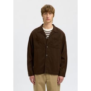 SELECTED Overhemd  donkerbruin