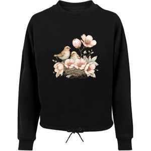 F4NT4STIC Sweatshirt 'Vogelnest Blumen'  crème / donkerbeige / olijfgroen / zwart