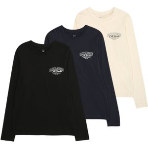 Jack & Jones Junior Shirt 'JJMAKOTO'  marine / zwart / wit / wolwit