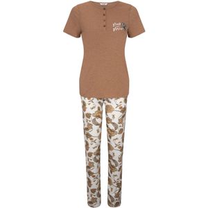 Goldenbay Pyjama 'Irises'  bruin / wit