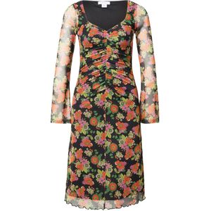 Warehouse Jurk  lichtgroen / donkeroranje / poederroze / zwart