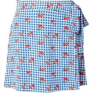 PIECES Rok 'BLOOM'  hemelsblauw / groen / rood / wit