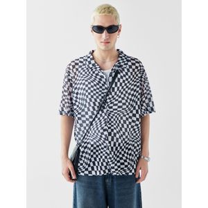VAMOS CLO Overhemd  zwart / wit