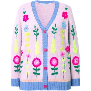 MIAMODA Gebreid vest  azuur / geel / groen / pink / pastelroze