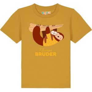 watabout.kids Shirt 'Faultier Kleiner Bruder'  roestbruin / oker / zwart / wit