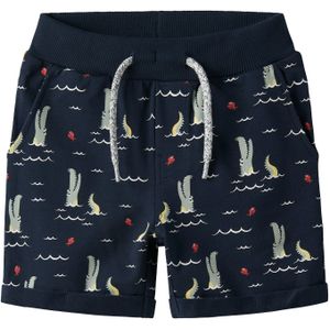 NAME IT - Broek - Navy - Sweatstof - Regular Fit - Korte Lengte
