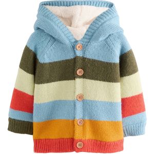 Next Gebreid vest  lichtblauw / pastelgroen / donkergroen / oranje