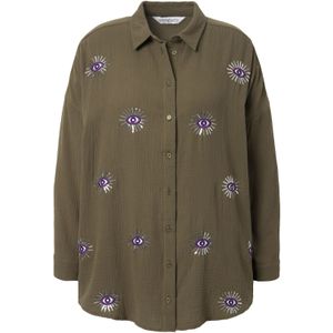 Studio Untold Blouse  donkergroen / lila / zilver