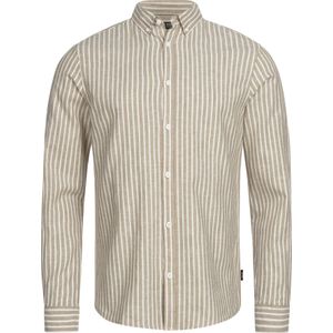 INDICODE JEANS Overhemd 'Brayden'  beige / wit