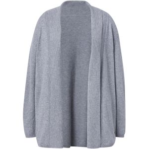 Ulla Popken Gebreid vest  grijs gemêleerd