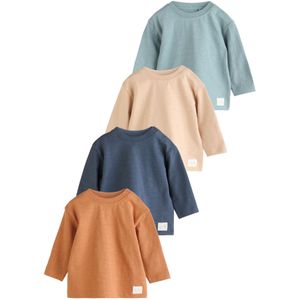 Next Shirt  beige / pastelblauw / donkerblauw / bruin