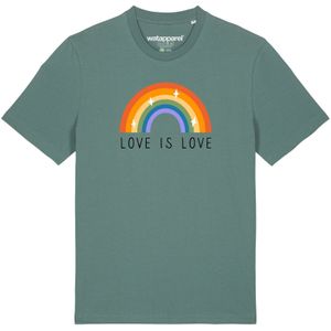 Watapparel Shirt ' Love is Love '  groen / gemengde kleuren