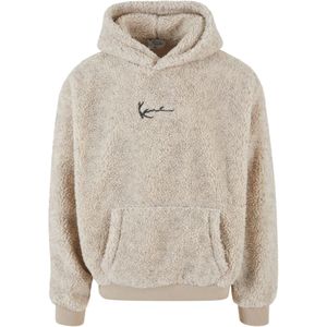 Karl Kani - Sweatshirt - Beige Gemêleerd - Capuchon - Wijde Pasvorm