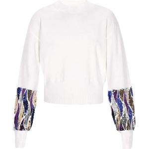faina Trui  blauw / lila / zilver / wit
