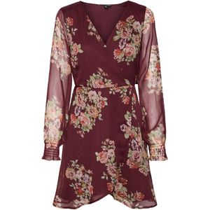 VERO MODA Jurk 'MARYA'  mintgroen / wijnrood