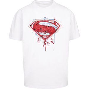 F4NT4STIC Shirt 'DC Comics Superman Geo'  blauw / donkerrood / zwart / wit
