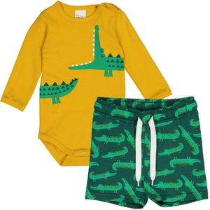 Fred's World by GREEN COTTON Set  curry / groen / donkergroen