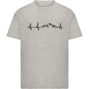 F4NT4STIC Shirt 'Mountain Heartbeat'  grijs gemêleerd / zwart