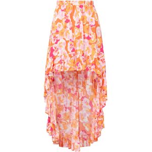 Laurella Rok  oranje / rosa / donkerroze / wit