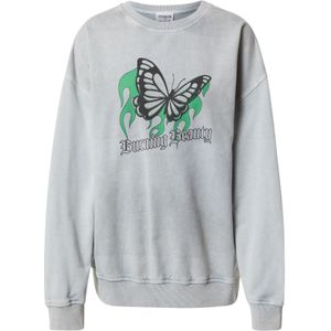 ABOUT YOU x Sharlota Sweatshirt 'Franca'  lichtgrijs / groen / zwart