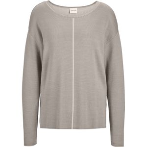 MADELEINE Trui  cappuccino / wit