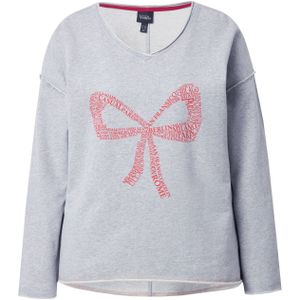 Ulla Popken Trui  grijs gemêleerd / rood
