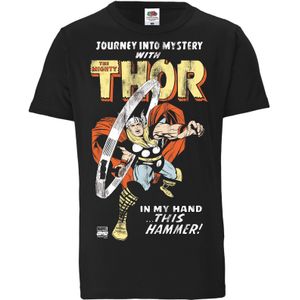 LOGOSHIRT Shirt 'Marvel Comics - Thor, Journey'  gemengde kleuren / zwart