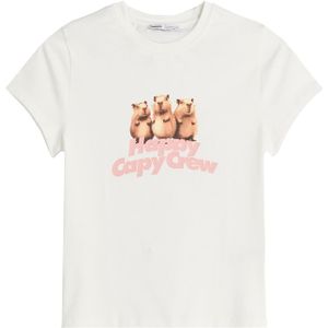 Bershka Shirt  bruin / lichtbruin / rosa / offwhite