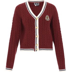 DreiMaster - Maritim - Gebreid Vest - Beige - Donkerrood - Zwart