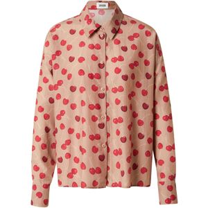 DRYKORN Blouse 'CLOELIA 10'  taupe / donkerbeige / rood / kersrood