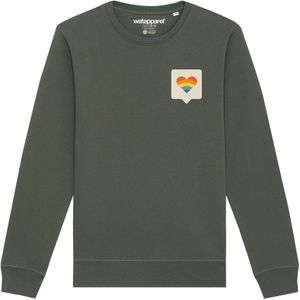 Watapparel Sweatshirt ' Von Herzen '  kaki / gemengde kleuren