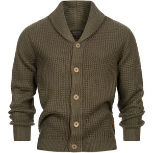 INDICODE JEANS Gebreid vest ' Brandox '  olijfgroen