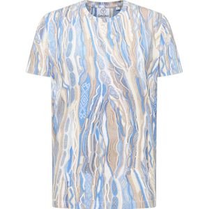 Carlo Colucci Shirt 'Fanton'  beige / lichtblauw / wit