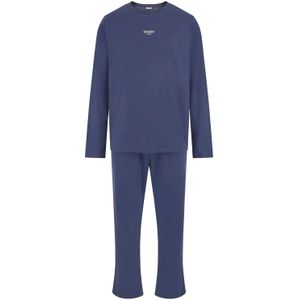 GUESS Pyjama lang 'Derrick'  blauw / wit