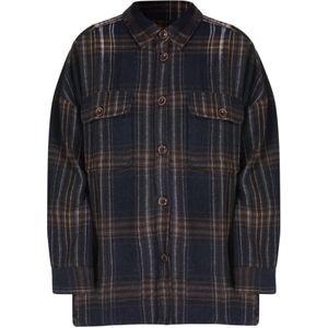 Colin's Blouse  marine / bruin / geel / wit