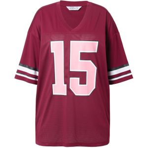 Studio Untold Oversized shirt  rosa / wijnrood / zwart / wit