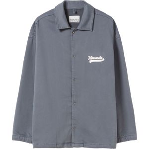 Bershka Tussenjas  duifblauw / wit