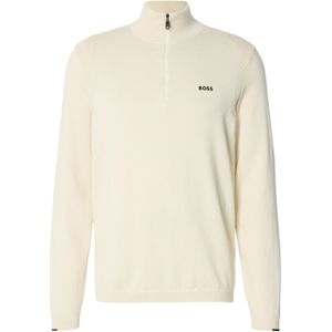 BOSS Menswear - Gebreide Trui - Katoen - Ritskraag - Logoprint