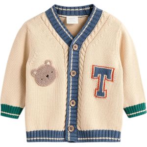 Next Gebreid vest  crème / blauw / bruin / groen / rood