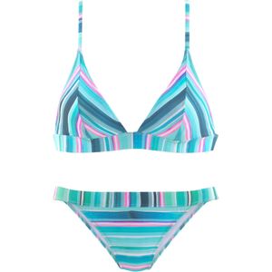 Venice Beach - Triangelbikini - Gestreept - Turquoise - Piquékwaliteit