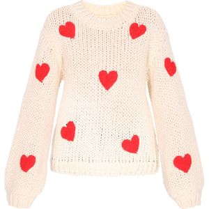 MYMO Oversized trui 'Young Fashion'  rood / offwhite