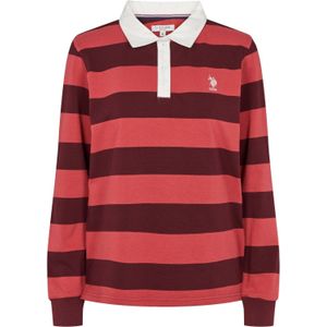 U.S. POLO ASSN. Sweatshirt 'Kamille'  bordeaux / watermeloen rood / wit